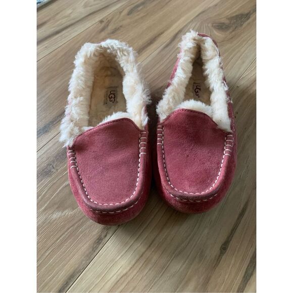 UGG‎ Australia Womens Ansley Suede Mocassin Slippers Fuchsia Pink - Picture 2 of 9
